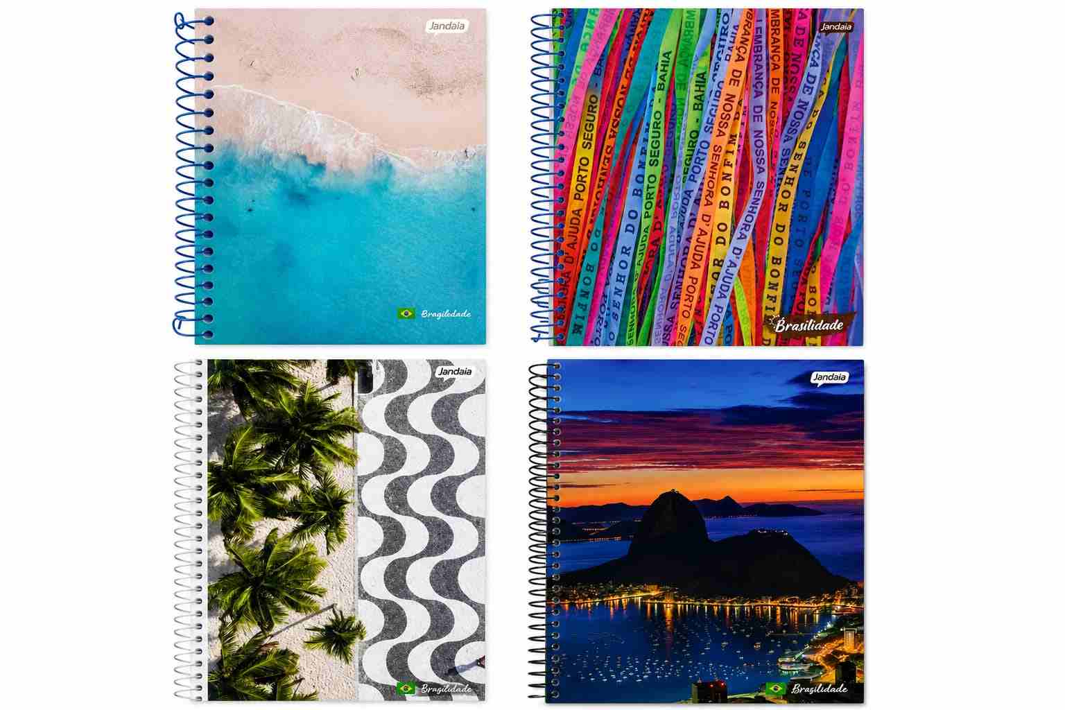 CADERNO ESPIRAL 1/4 CD 200FLS BRASILIDADE 